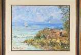 Manoel Santiago (1897-1987), Paisagem - Óleo sobre tela, tinta soltando.