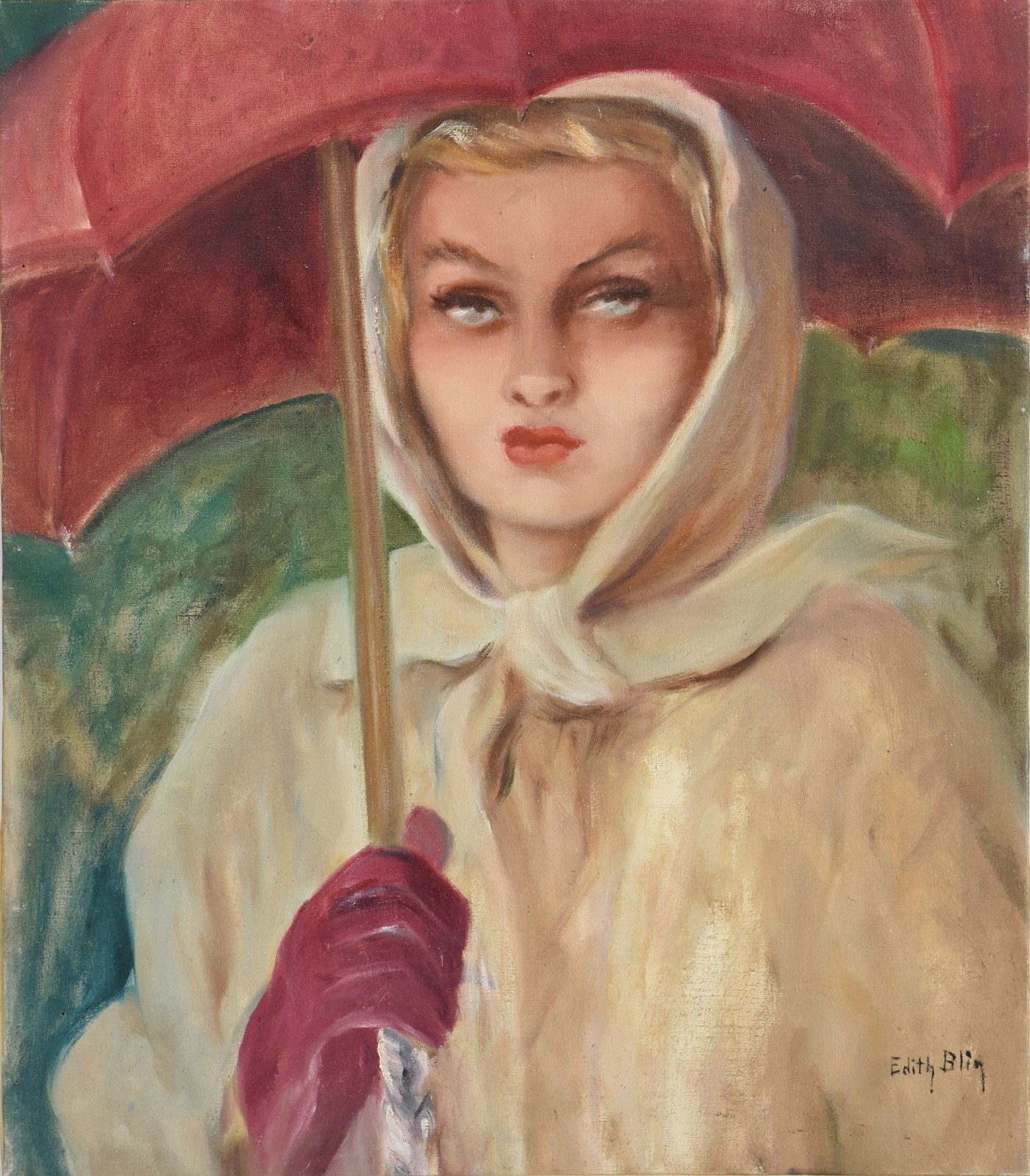Edith Blin (1891-1983), Moça com Guarda Chuva - foto 1 de 3