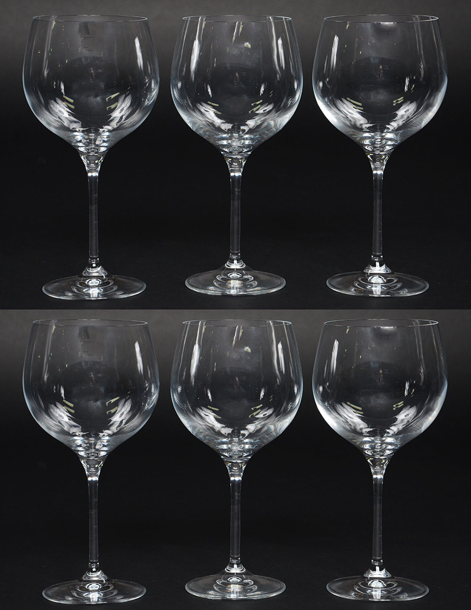 Seis cálices para vinho feitio balloon