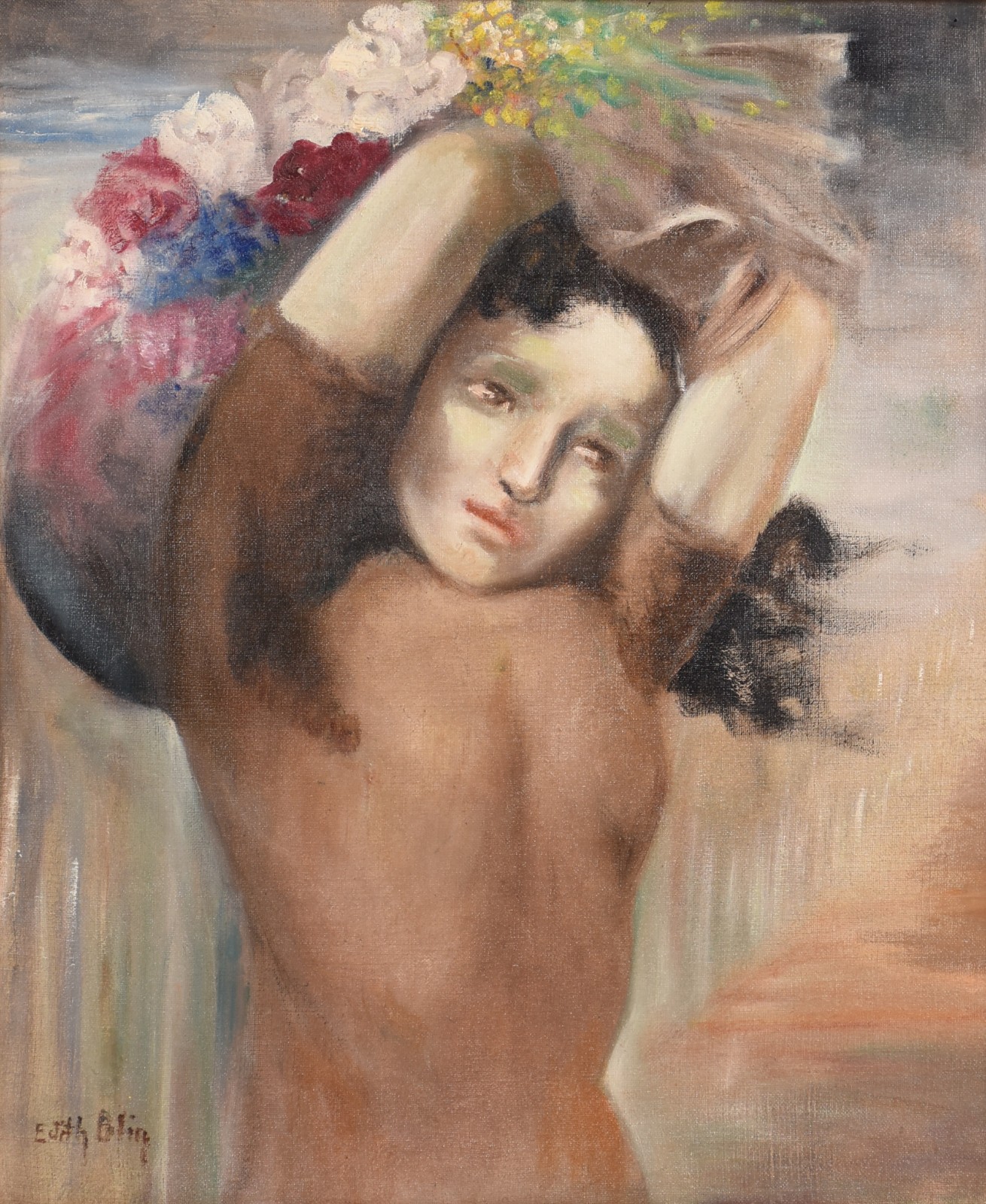 Edith Blin (1891-1983), Moça com Flores - foto 1 de 4