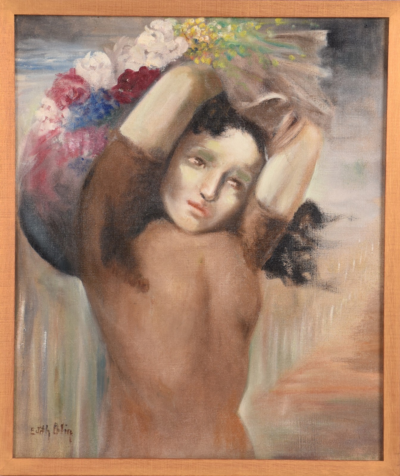 Edith Blin (1891-1983), Moça com Flores - foto 2 de 4