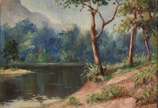 VICTOR MELLO, Paisagem - Óleo sobre madeira.
