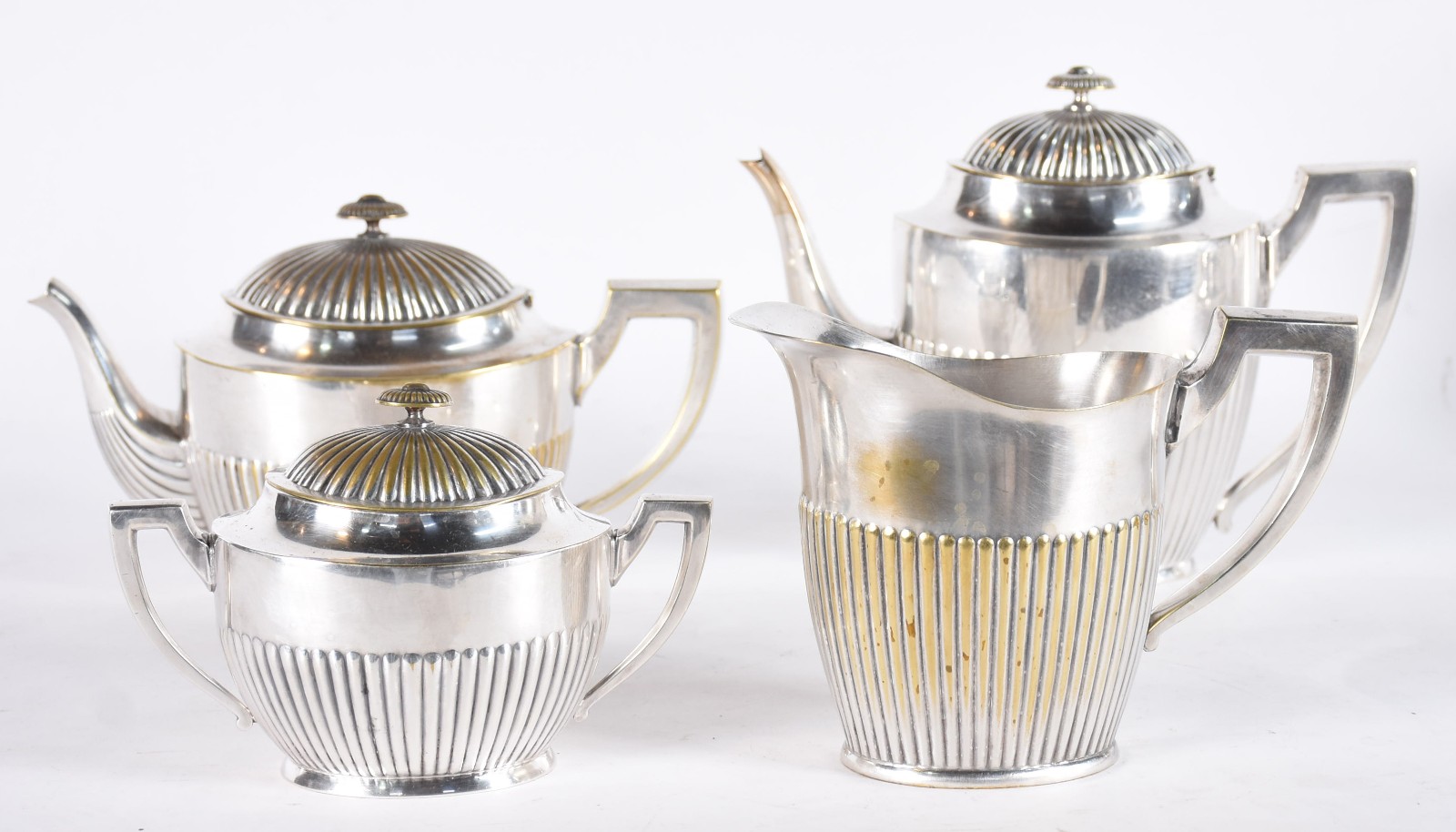 Baixela para chá e café de metal prateado Eberle composto de Bule... - foto 2 de 6