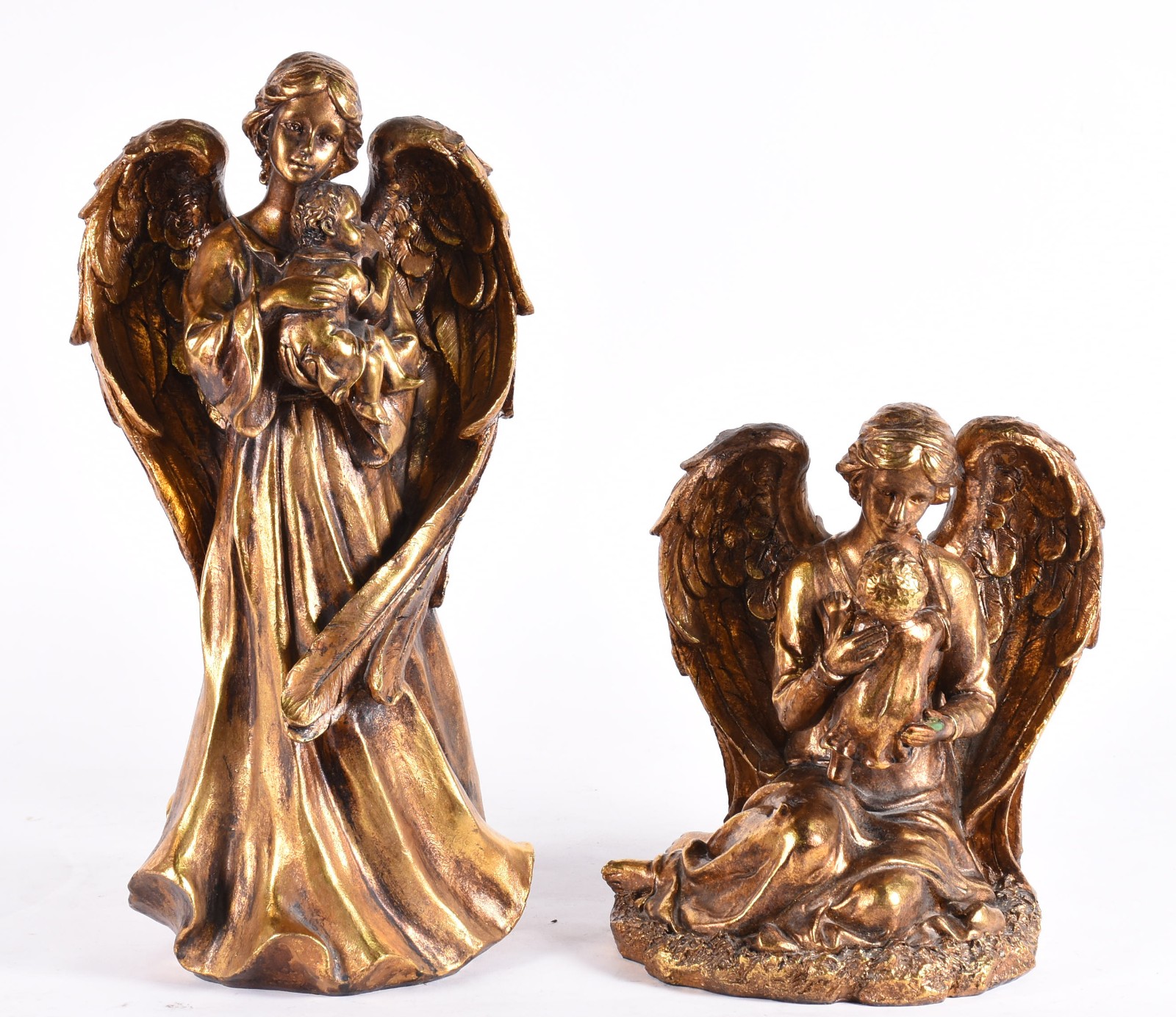 Dois anjos de estuque dourado. - foto 4 de 6