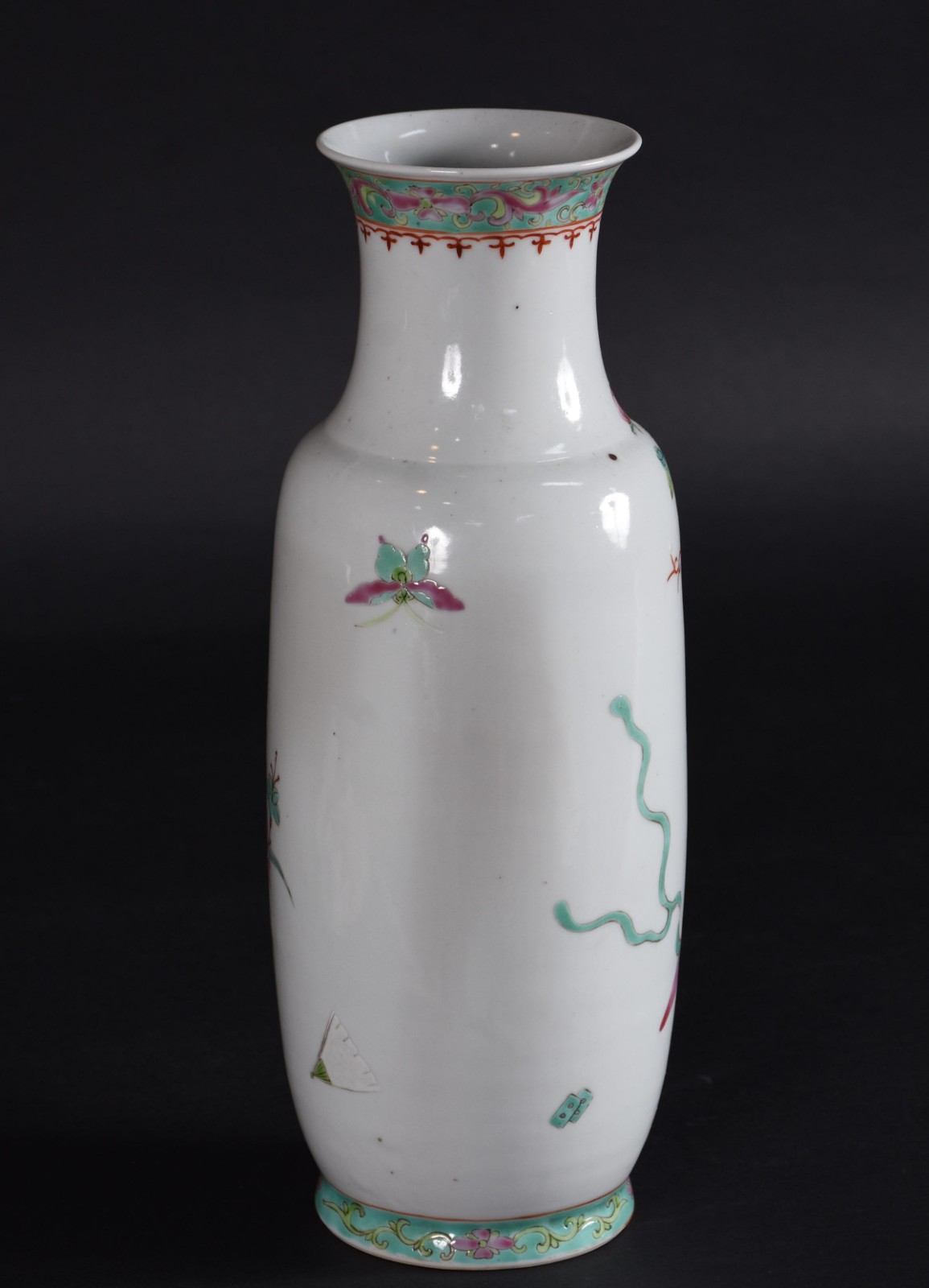 Vaso de porcelana oriental decoração floral em policromia. - foto 2 de 4