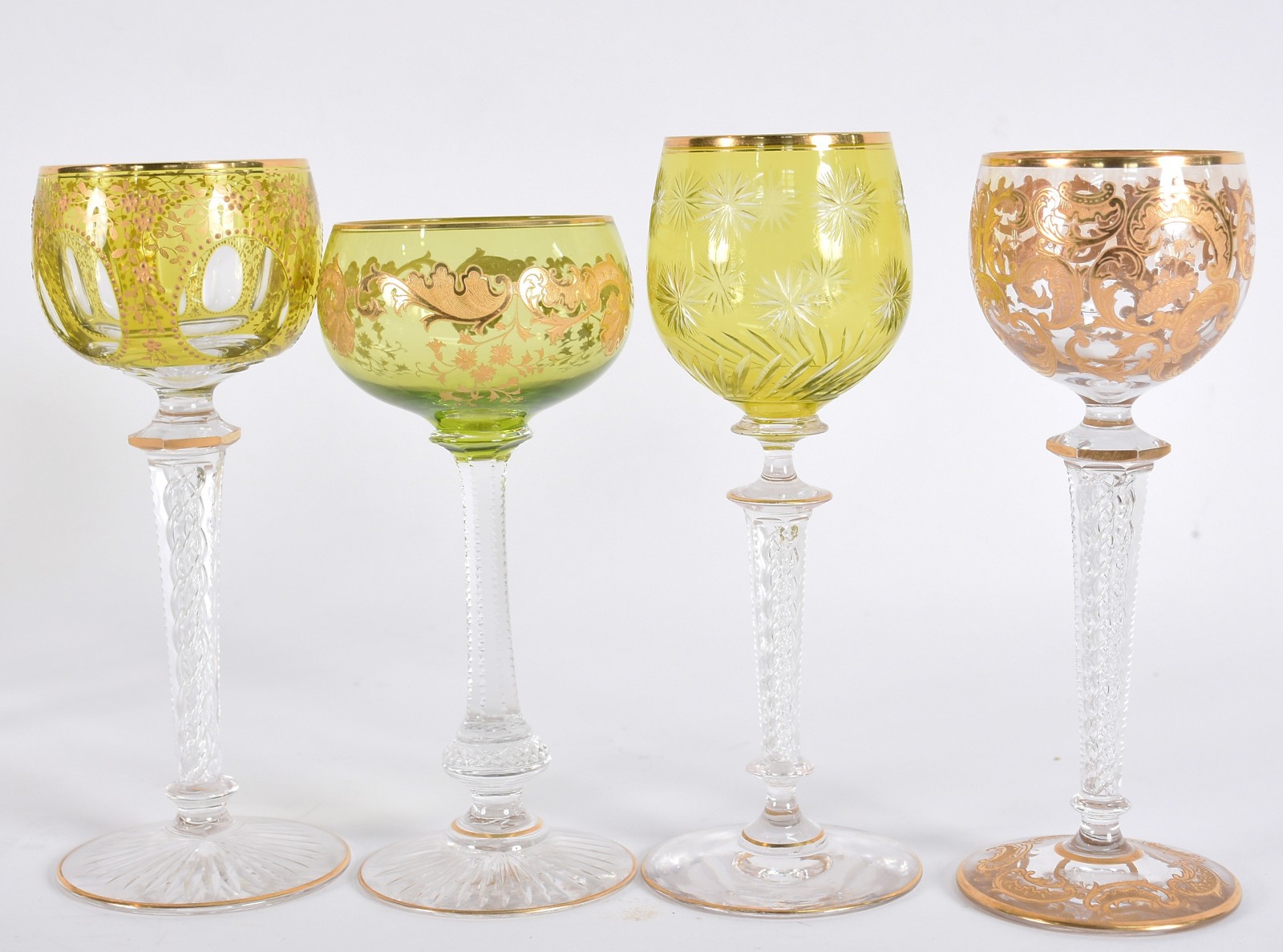 Dez cálices de cristal europeu lapidado doublé em diversas cores e... - foto 3 de 5