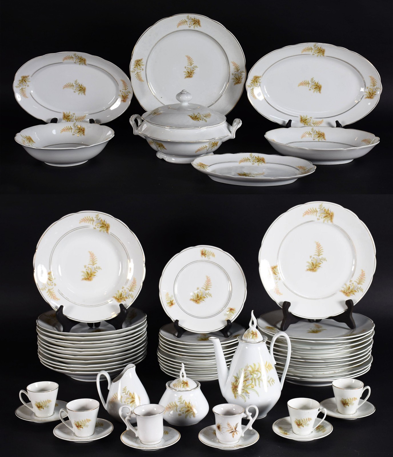 Aparelho de jantar e café de porcelana REAL composto de: 12 pratos... - foto 1 de 9