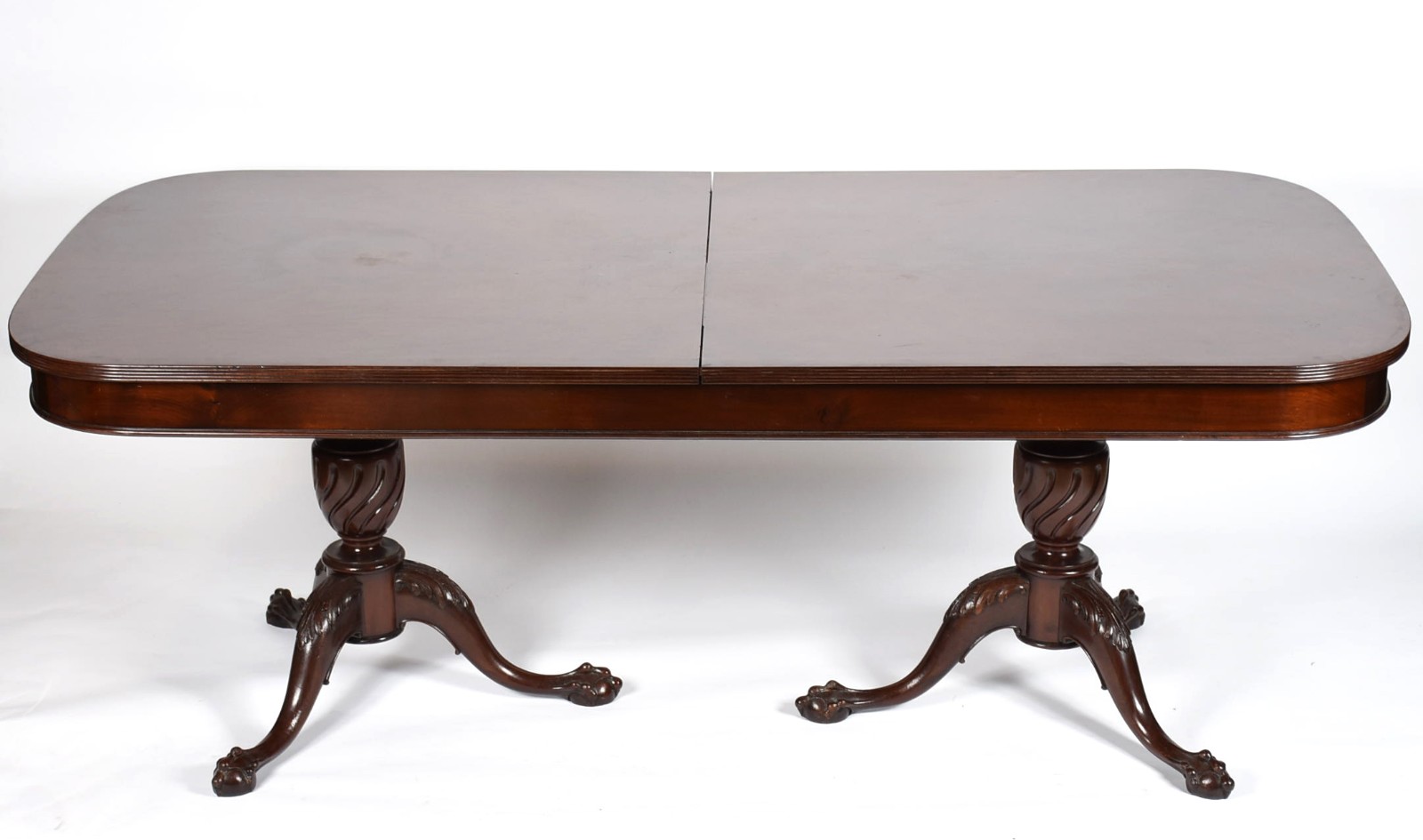 Mesa de jantar de madeira nobre, tampo retangular com duas tábuas... - foto 2 de 8