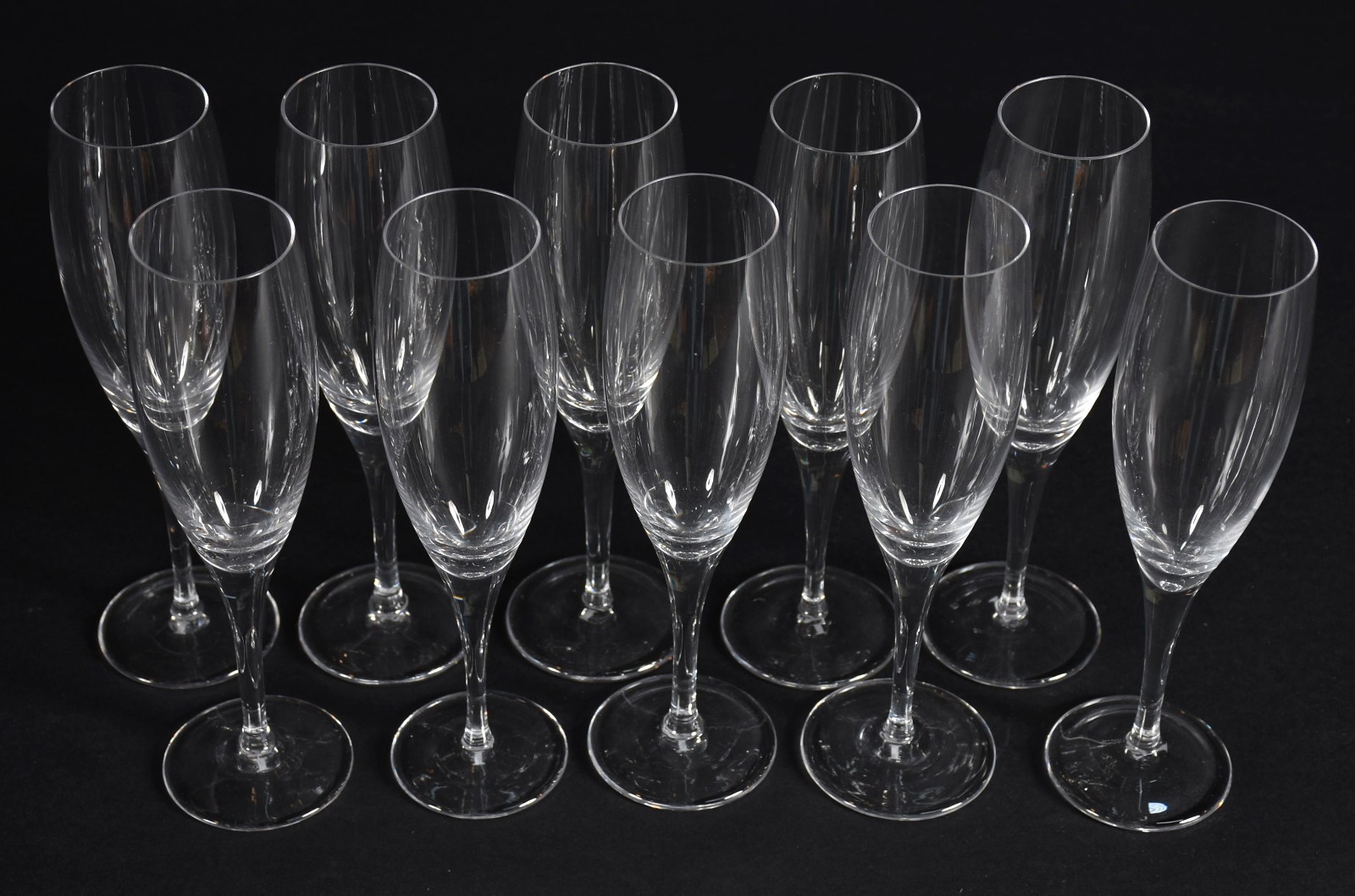 Dez flutes de cristal para champagne. - foto 2 de 4