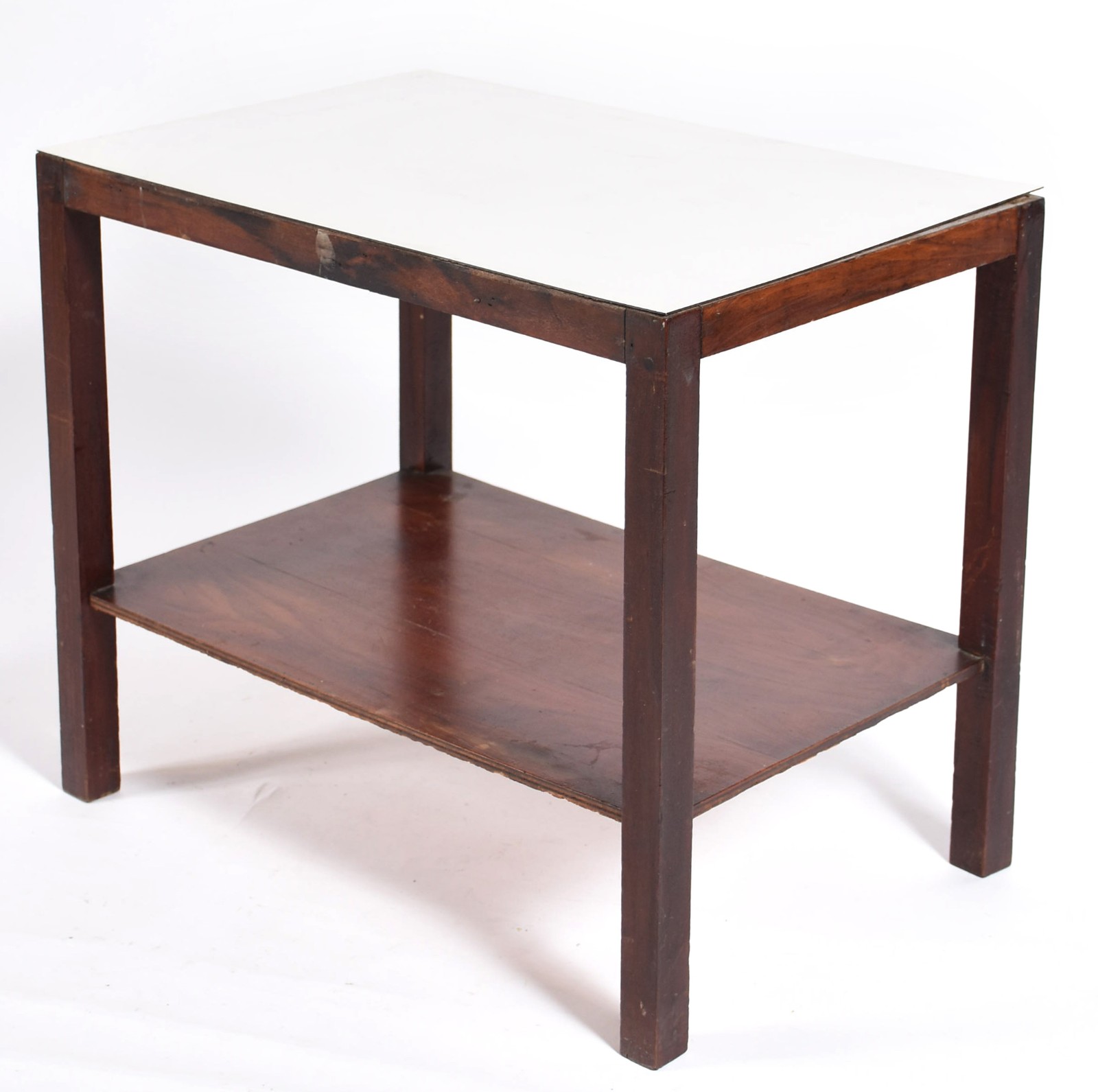 Mesa retangular de madeira com tampo de fórmica. (com desgastes). - foto 1 de 4