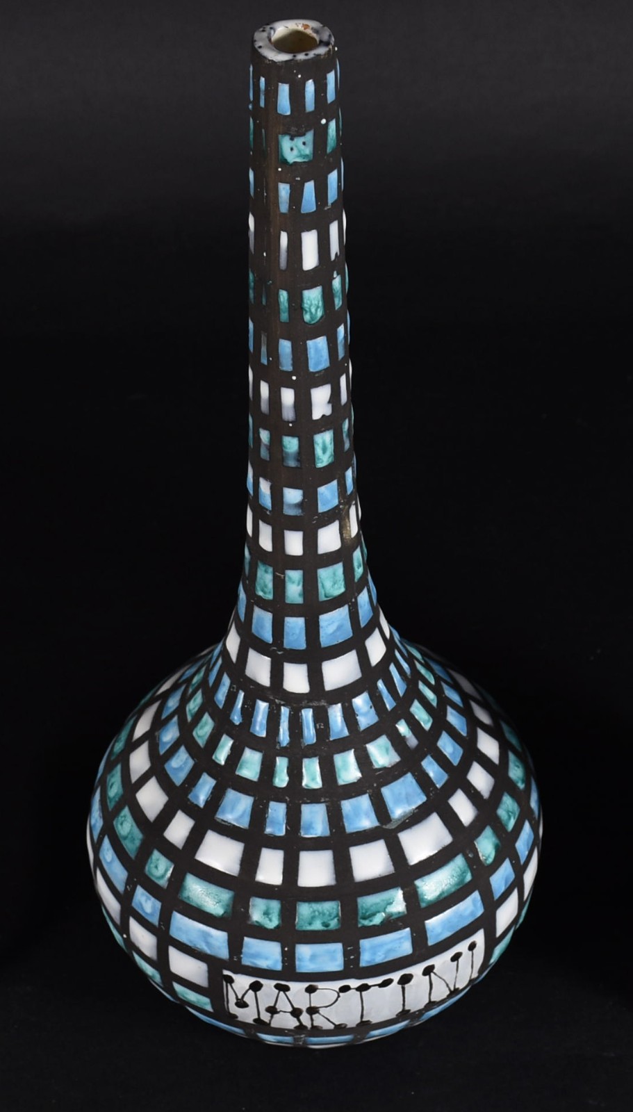 Vaso de cerâmica pintado à mão, Vallauris, cerca 1956, assinado. - foto 2 de 5
