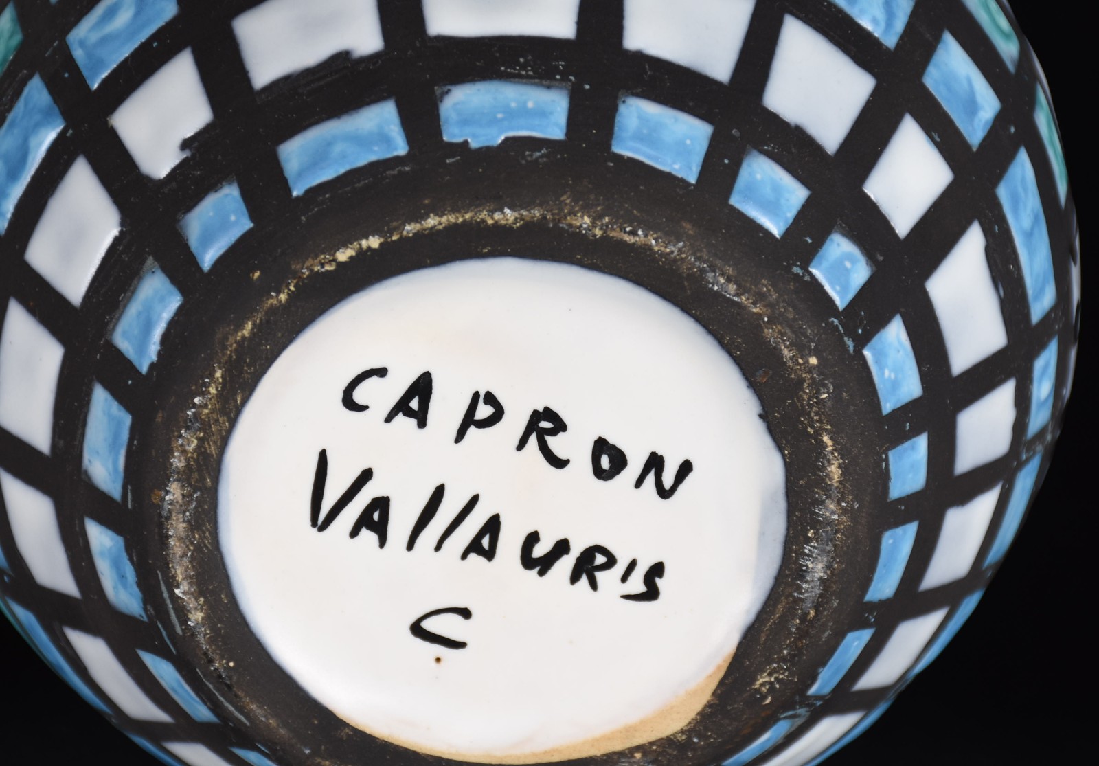 Vaso de cerâmica pintado à mão, Vallauris, cerca 1956, assinado. - foto 5 de 5