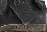 Émile Picault, Post Pugnam - Escultura de metal, base de mármore. Selo de fabricação francesa.