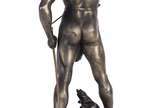 Émile Picault, Post Pugnam - Escultura de metal, base de mármore. Selo de fabricação francesa.