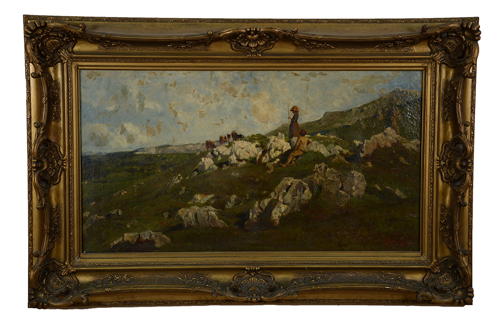 VITTORIO AVANZI (Italia, 1850 / 1913)- Pastores - ost - 57 x 107...