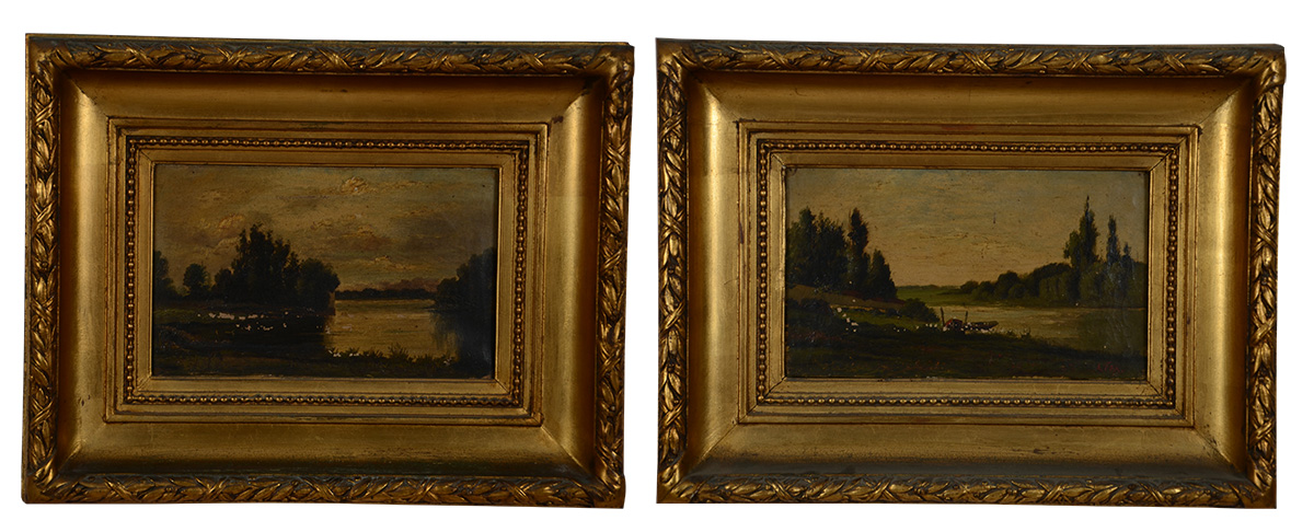 ESCOLA EUROPÉIA - Paisagens (par) - ost - 18 x 30 (telas com partes...