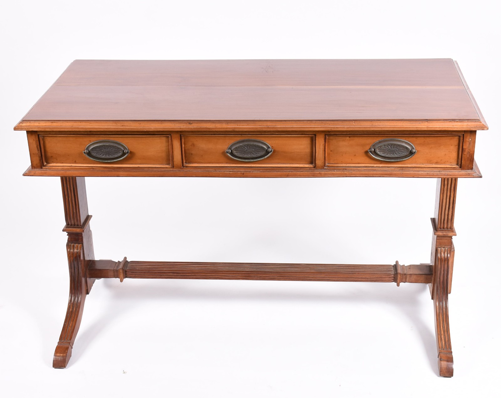 Elegante e antigo "sofa table" ingles de madeira nobre, caixa... - foto 2 de 7