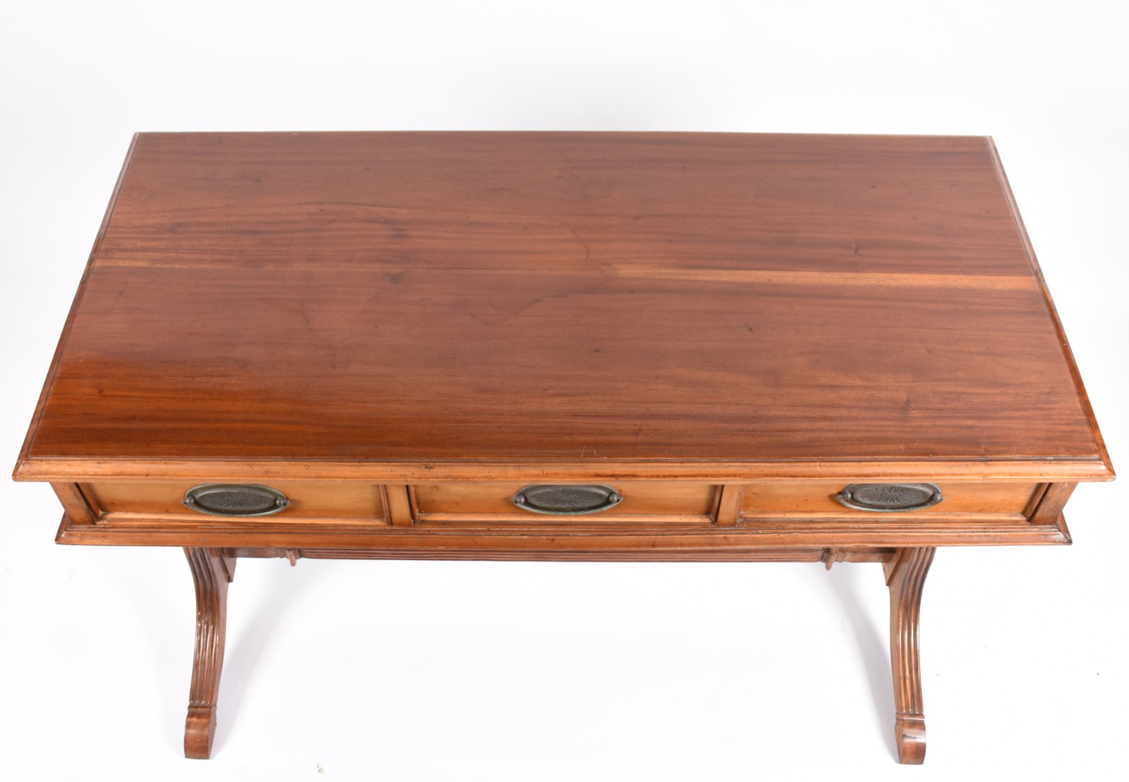 Elegante e antigo "sofa table" ingles de madeira nobre, caixa... - foto 3 de 7