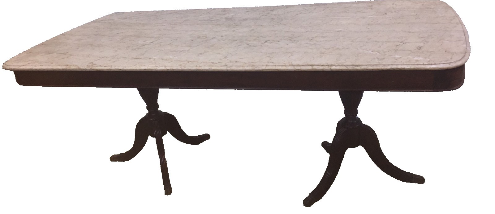 Mesa de jantar com base de madeira nobre, tampo de mármore... - foto 2 de 8