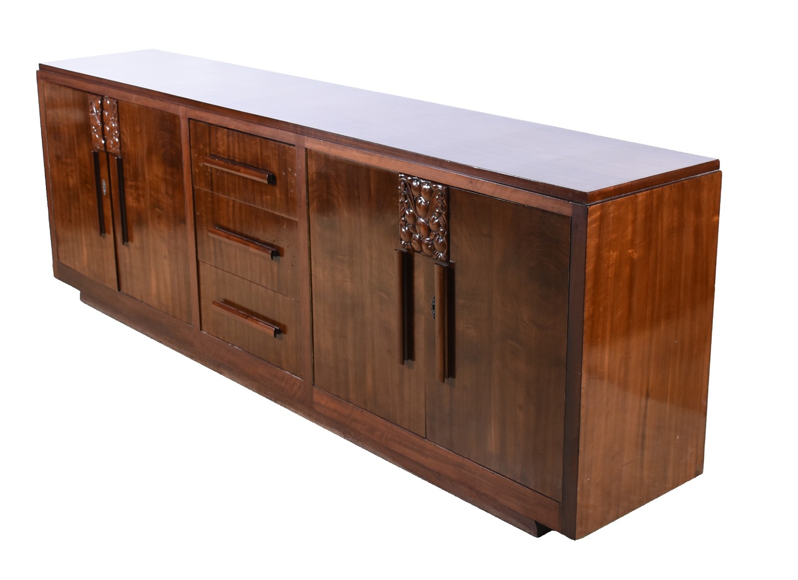 Móvel buffet Art Deco de madeira nobre, duas portas de cada lado e... - foto 1 de 6