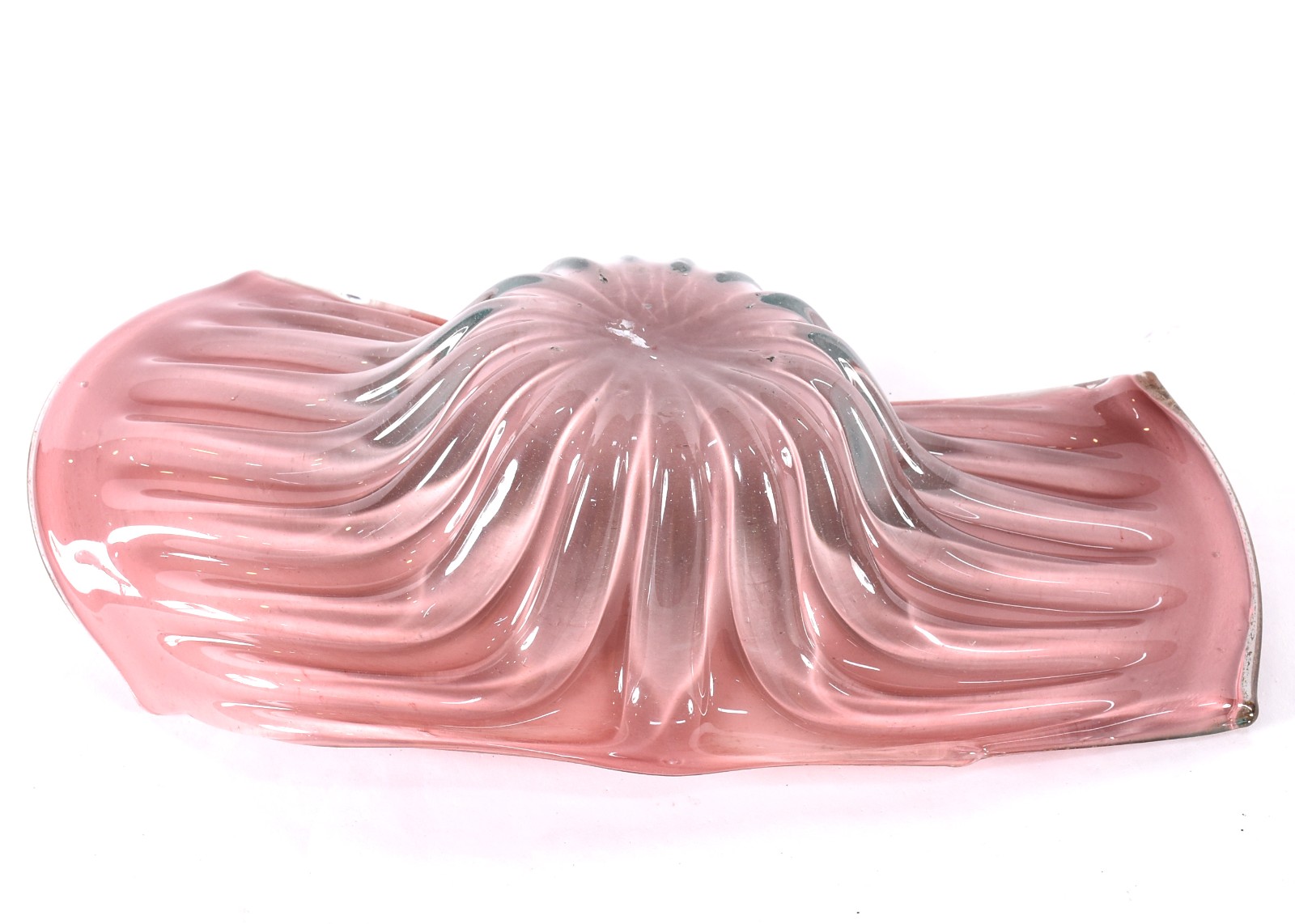 Centro de mesa de vidro decorativo na cor rosa com pó de ouro. - foto 4 de 4