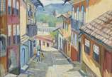 E. Esteves (1916), Ladeira do Carmo - Ouro Preto - Óleo sobre tela. Datado 1966
