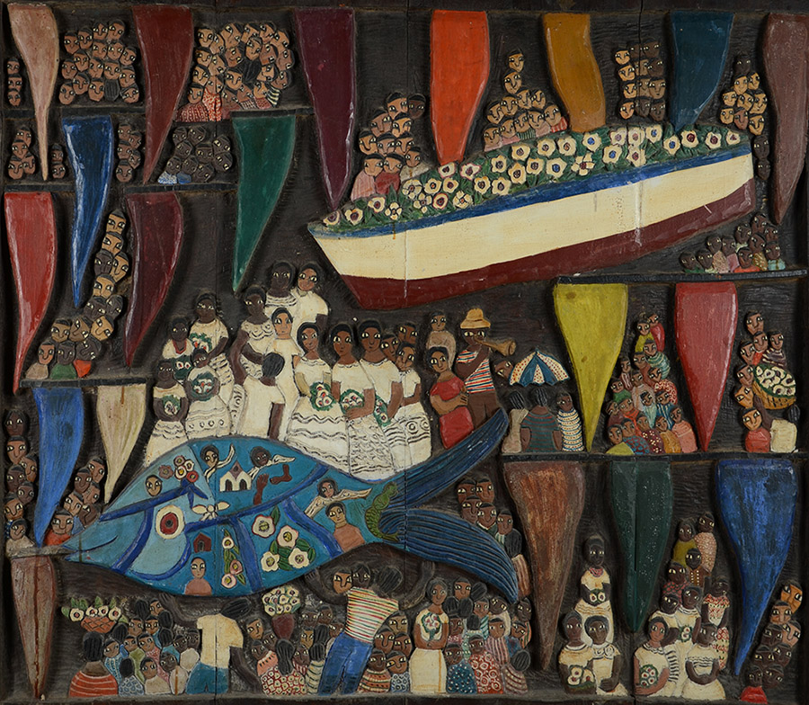 IARA - Festa de Iemanjá - Talha em madeira - 1,05 x 1,20 (artista de... - foto 1 de 2