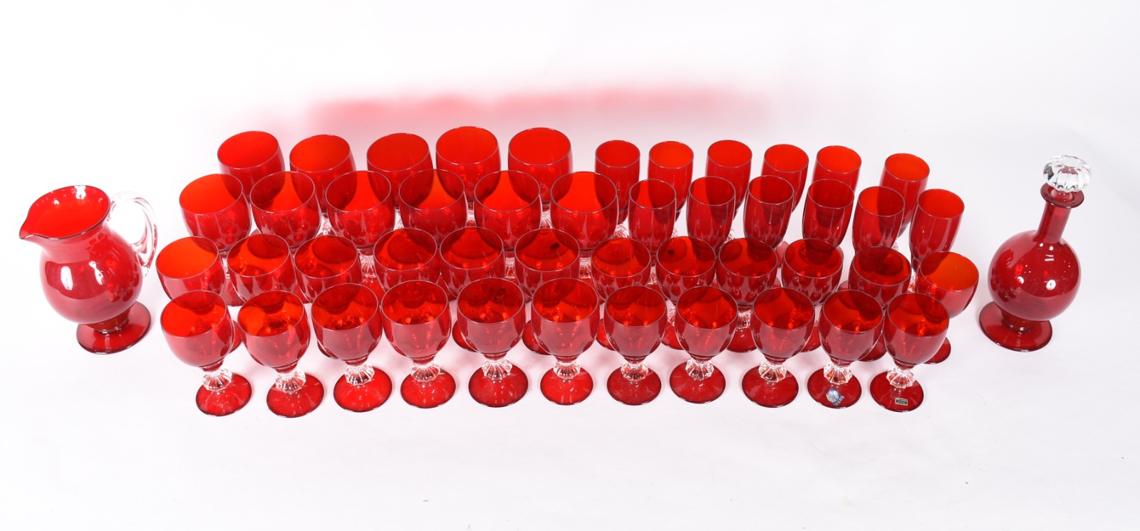 Serviço de taças de murano vermelho italiano composto de: 11 para... - foto 4 de 6