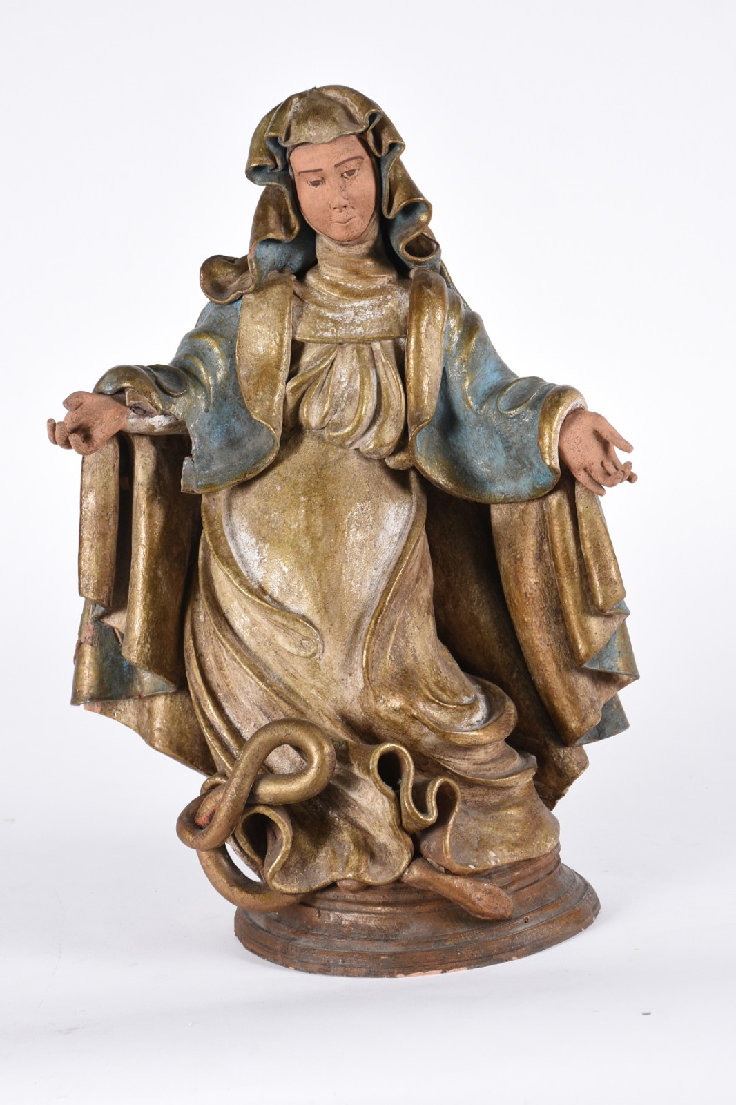 Imagem de terracota século XX representando Nossa Senhora Das Graças... - foto 1 de 7