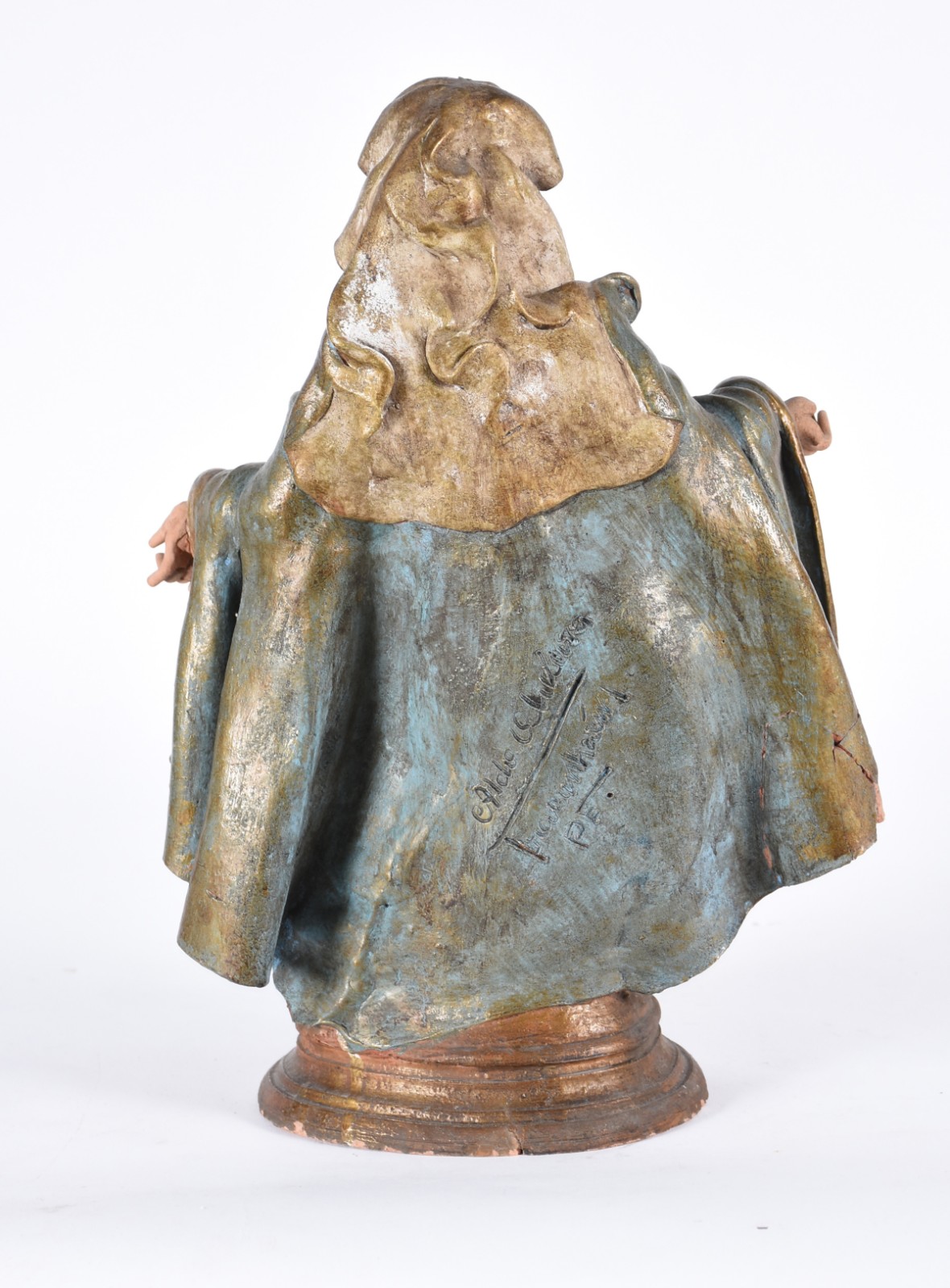 Imagem de terracota século XX representando Nossa Senhora Das Graças... - foto 2 de 7