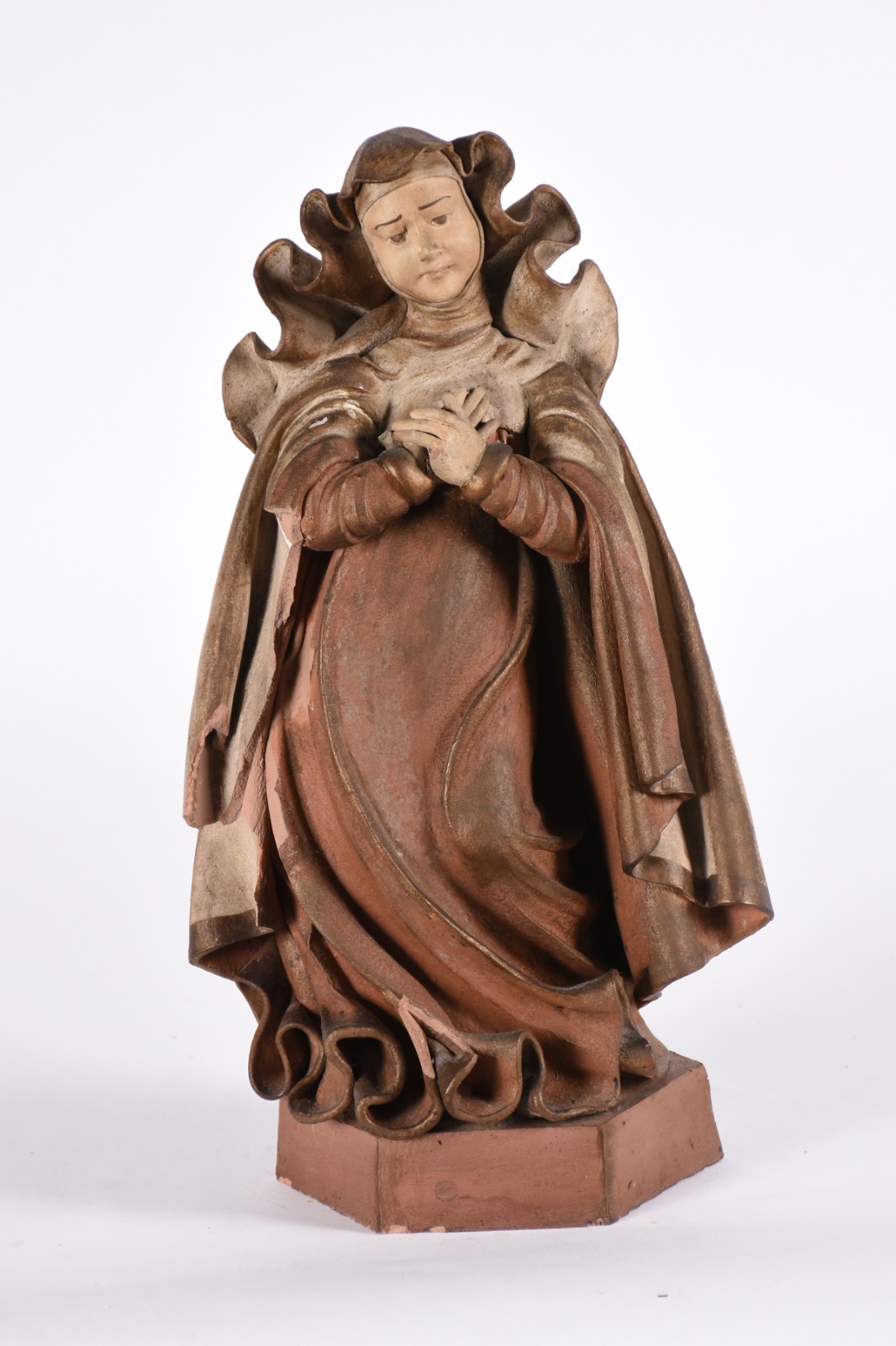 Imagem de terracota século XX representando Nossa Senhora das Dores... - foto 1 de 7