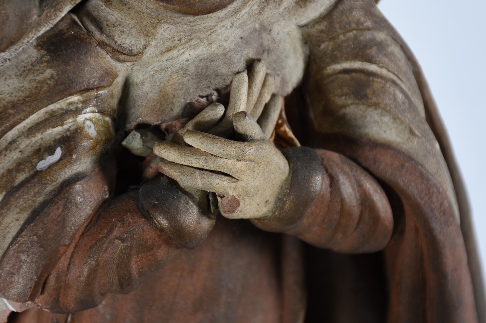 Imagem de terracota século XX representando Nossa Senhora das Dores... - foto 7 de 7