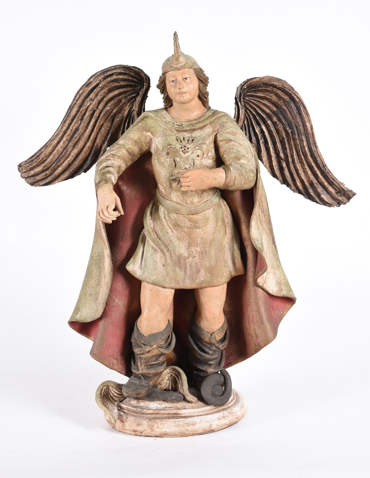 Imagem de terracota século XX representando São Miguel Arcanjo. - foto 1 de 7