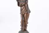 G.OMERTH (1895/1925), Pierrot - Escultura de bronze patinado, assinada. Pátina com desgastes.