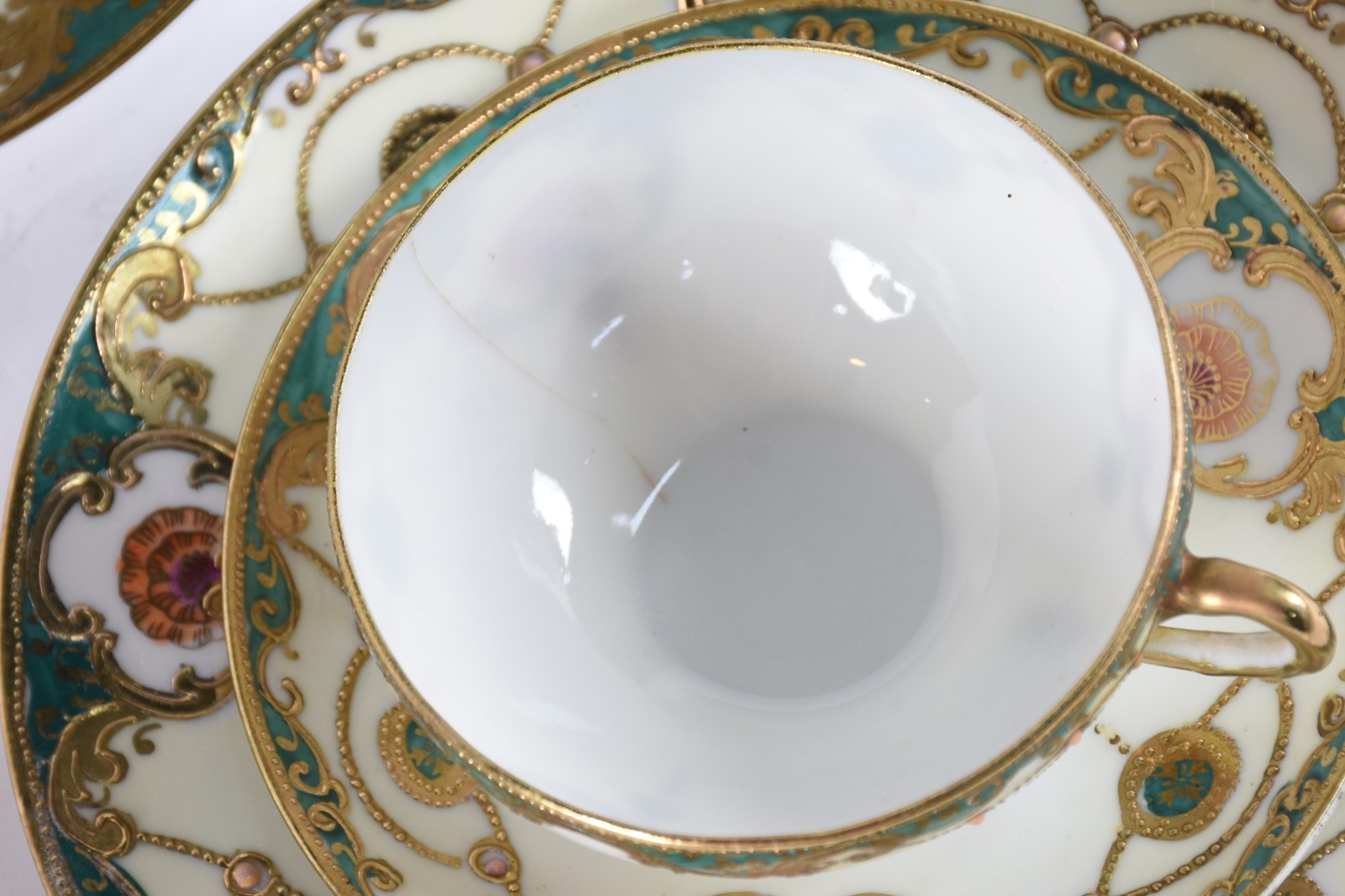 Serviço de chá e café de porcelana japonesa decorada com guirlandas... - foto 3 de 7