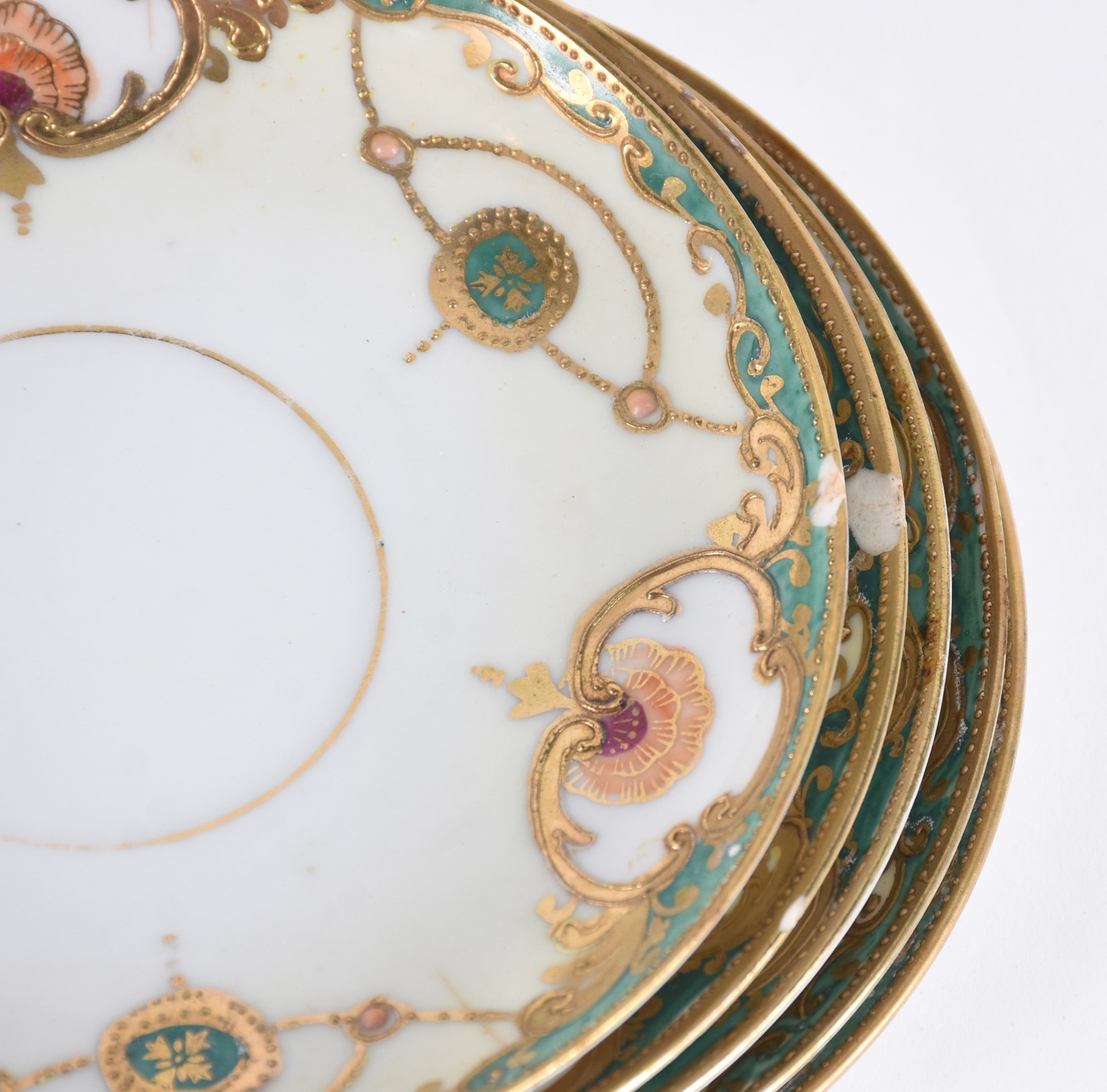 Serviço de chá e café de porcelana japonesa decorada com guirlandas... - foto 5 de 7