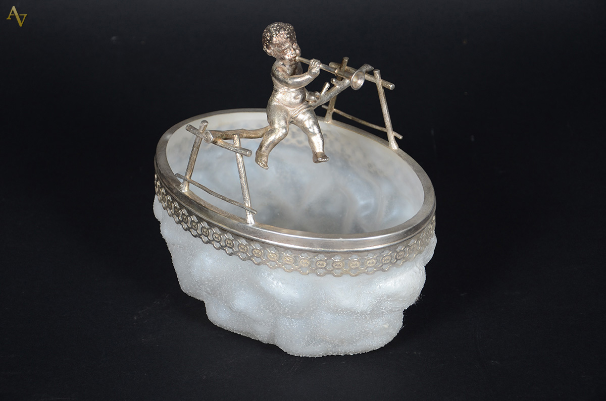Ice cooler de vidro fosco e metal alemão WMF. Medidas: 25 x 19 cm...