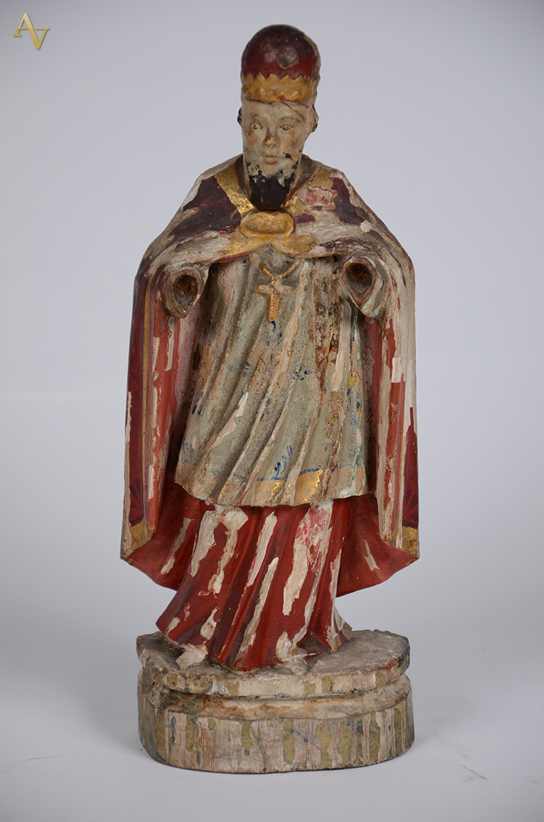 SÃO PEDRO - Papa do século XIX em madeira com policromia. Altura: 31... - foto 1 de 2