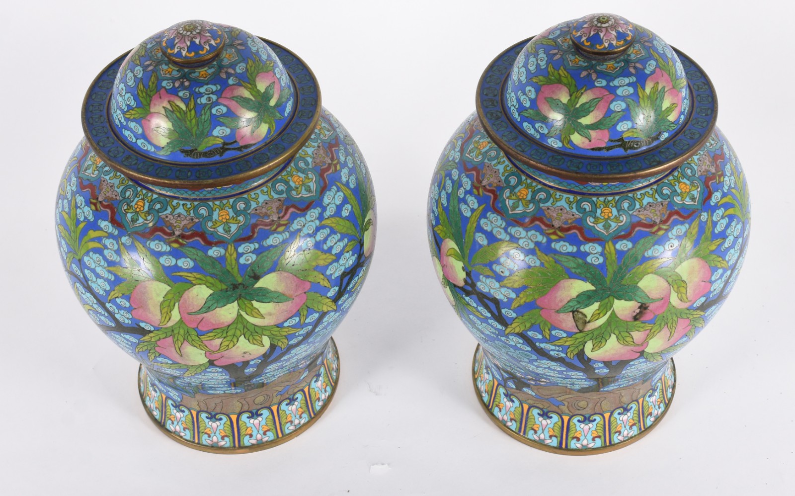 Par de belíssimos potiches de cloisonné chines ricamente decorados... - foto 2 de 7