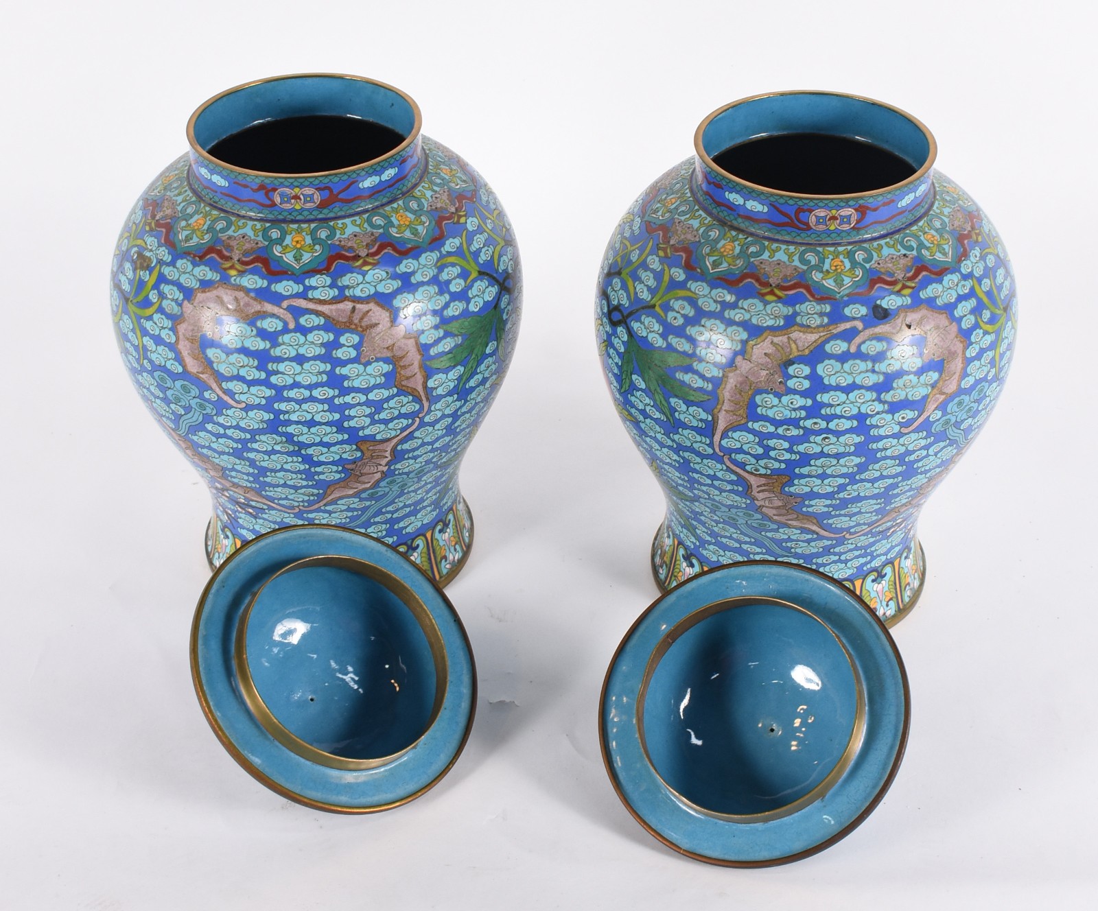 Par de belíssimos potiches de cloisonné chines ricamente decorados... - foto 3 de 7