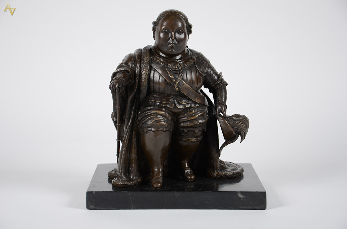 BOTERO - Escultura em bronze com base em mármore representando Luiz... - foto 1 de 4
