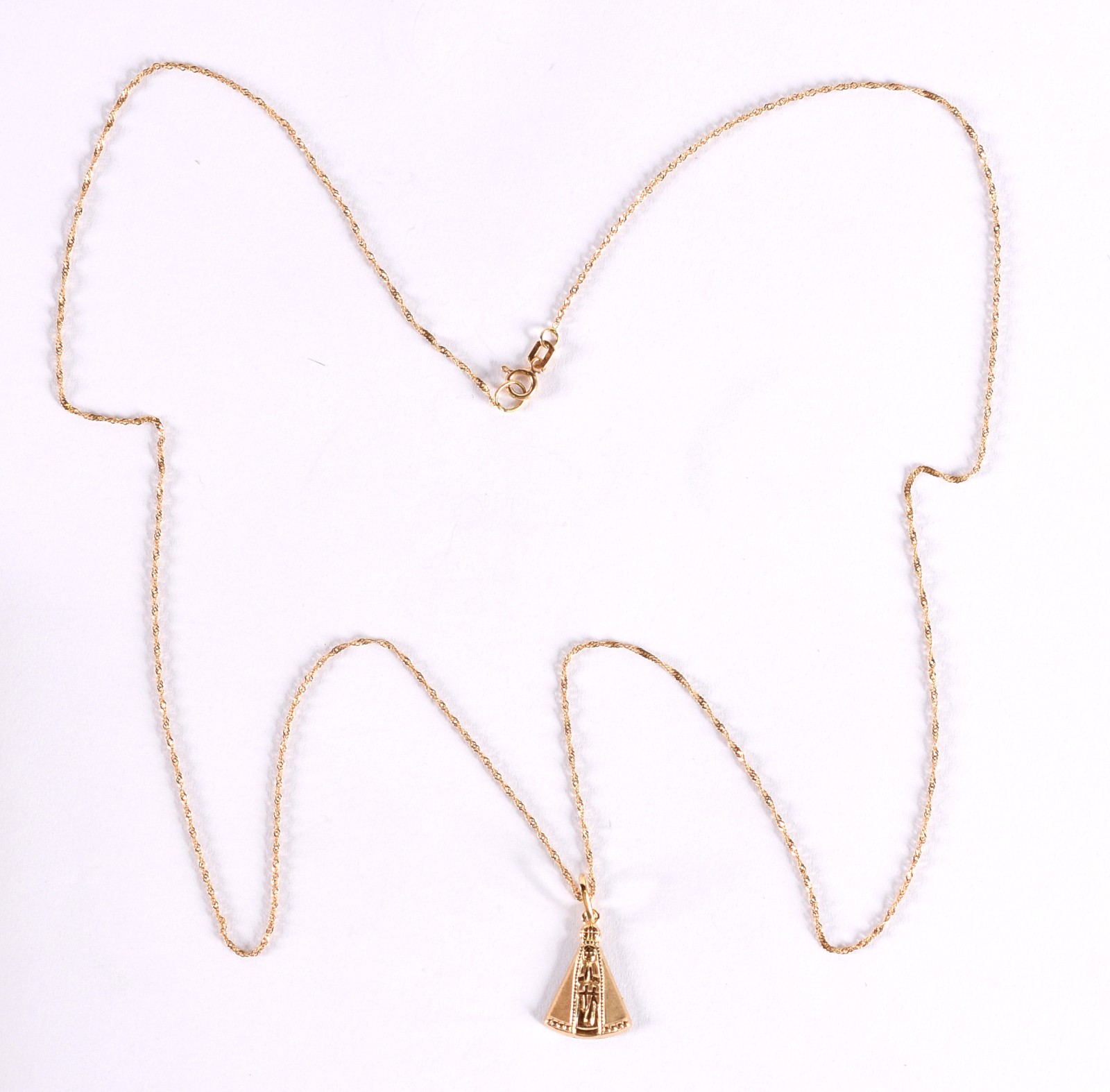 Colar de ouro 18 k, contraste 750 com pingente de Nossa Senhora... - foto 2 de 5