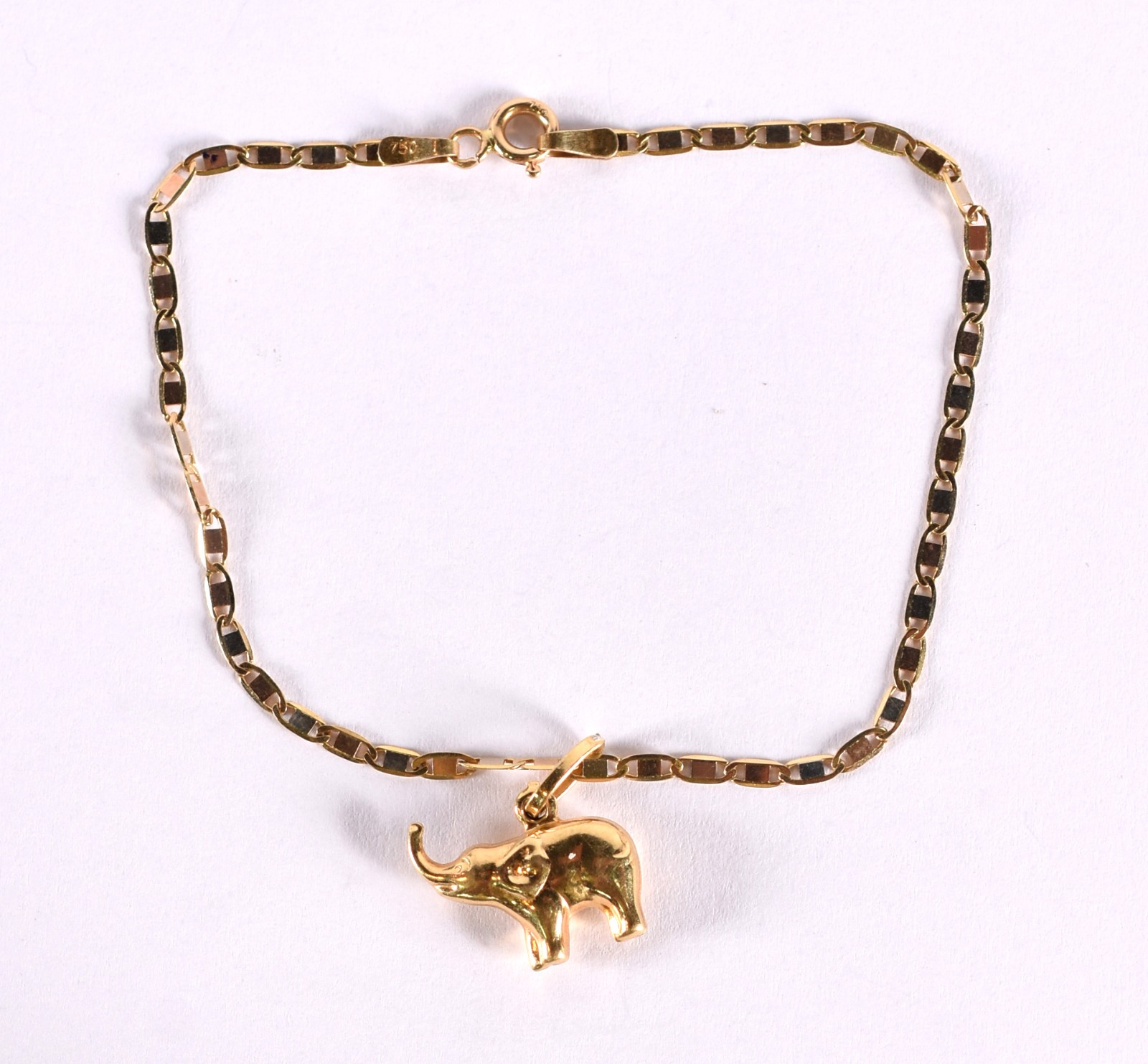Pulseira de ouro 18k, contraste 750 com pingente. - foto 2 de 4