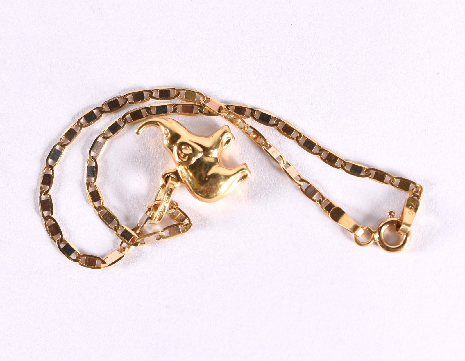 Pulseira de ouro 18k, contraste 750 com pingente. - foto 3 de 4