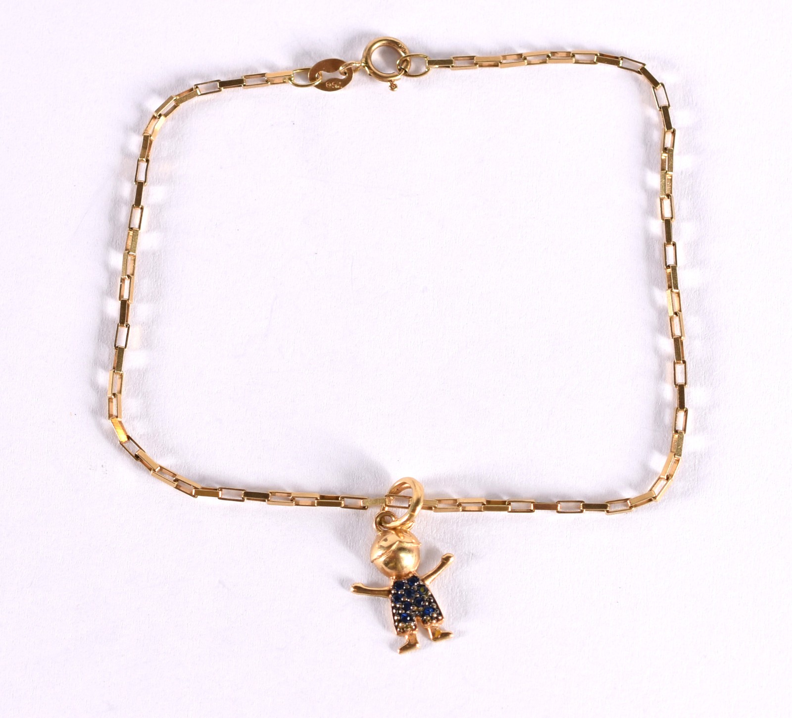 Pulseira de ouro 18 k, contraste 750 com pingente (Por motivos de... - foto 2 de 4