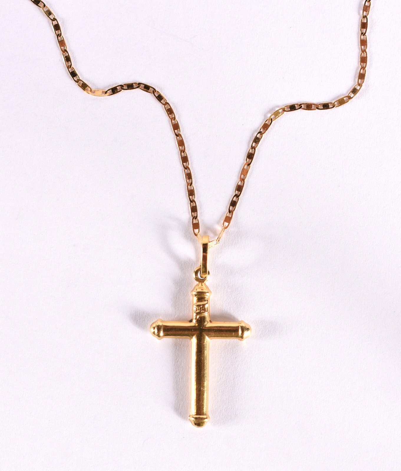 Colar de ouro 18 k, contraste 750 feitio lâmina com crucifixo (Por... - foto 1 de 5