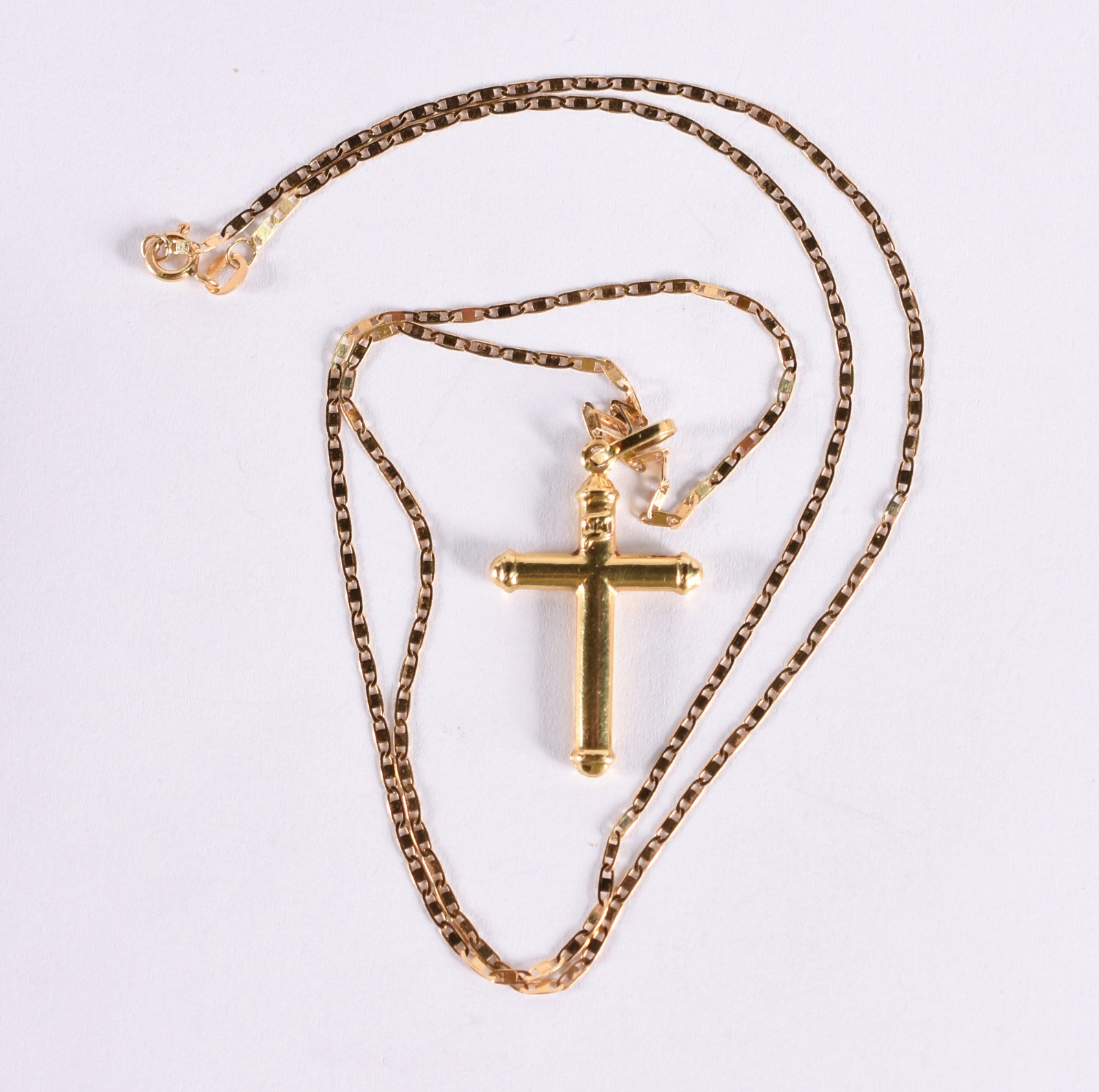 Colar de ouro 18 k, contraste 750 feitio lâmina com crucifixo (Por... - foto 3 de 5