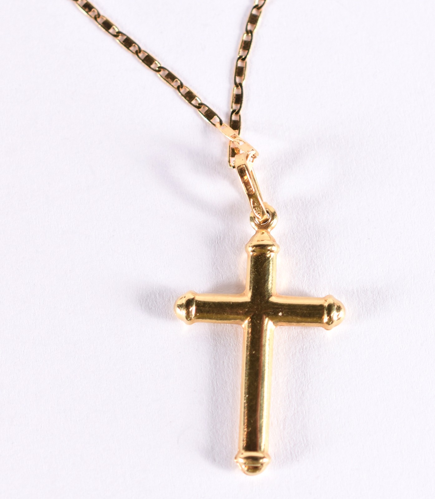 Colar de ouro 18 k, contraste 750 feitio lâmina com crucifixo (Por... - foto 5 de 5
