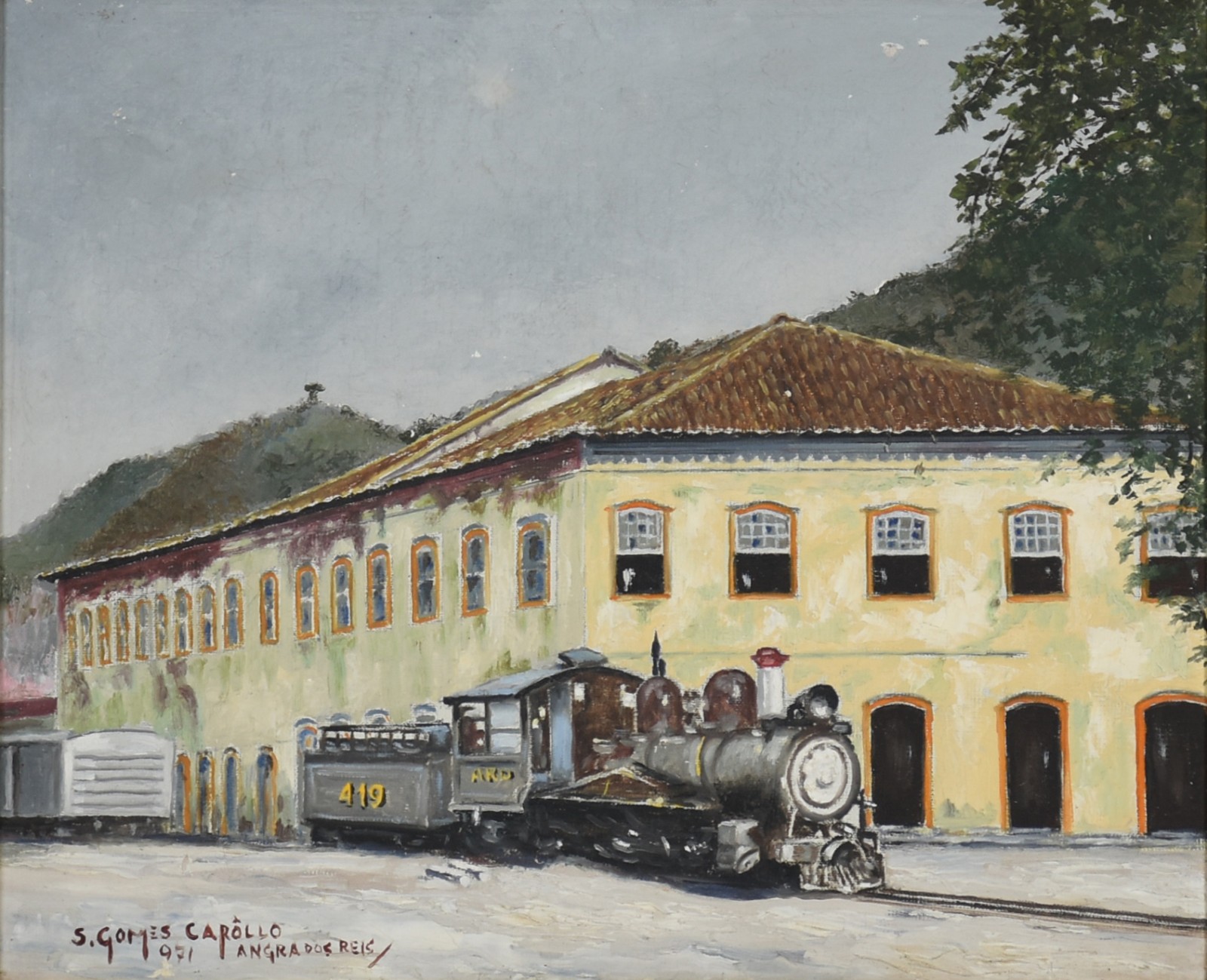 Sobragil Carôllo (1896-1974), Casario e locomotiva, Angra dos Reis - foto 1 de 4