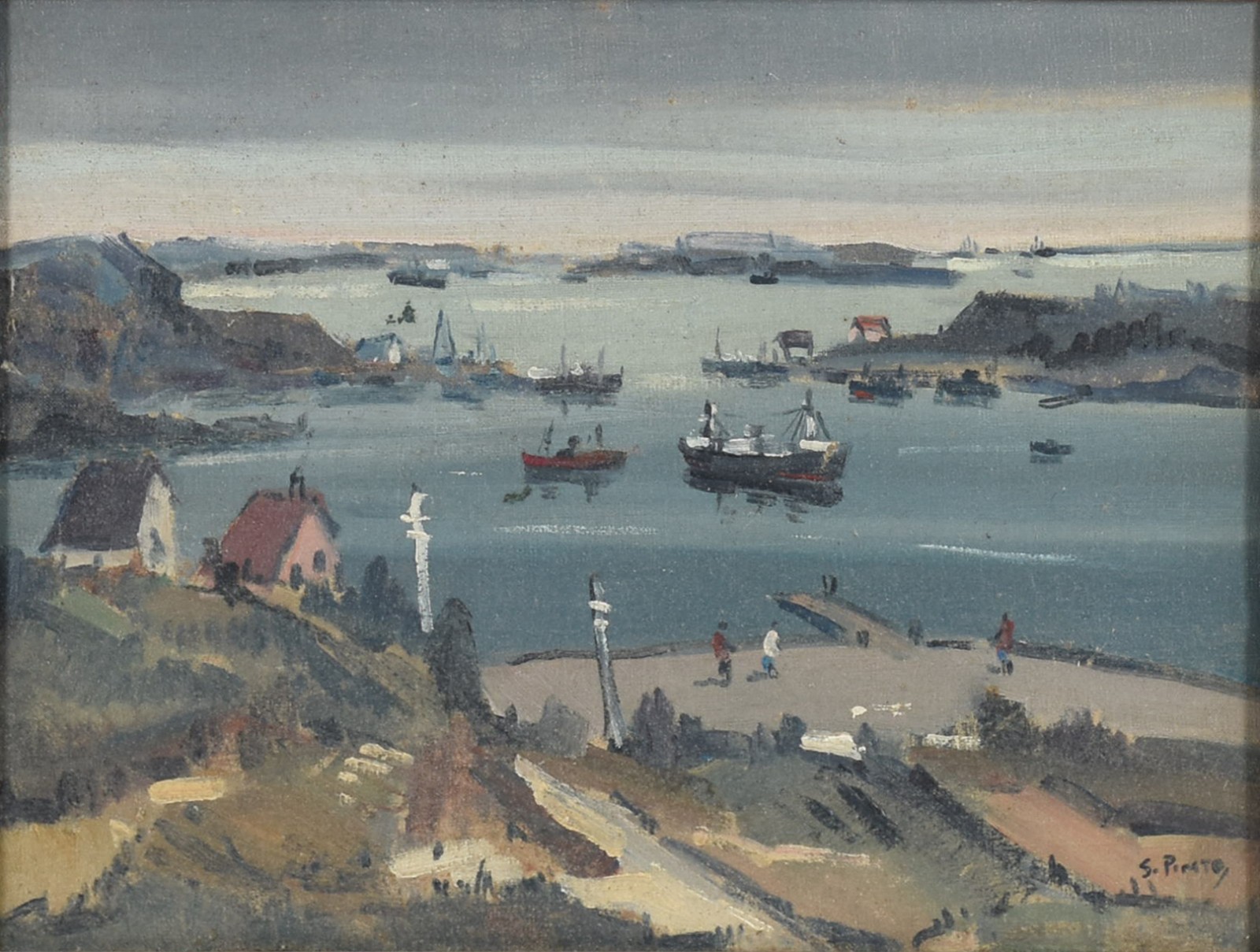 Sylvio Pinto (1918-1997), Marinha com barcos - foto 1 de 4